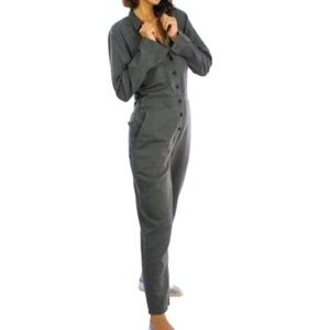 Outerknown S.E.A. Suit Long Sleeve Jumpsuit Storm Gray Org Cotton Linen $228 SM